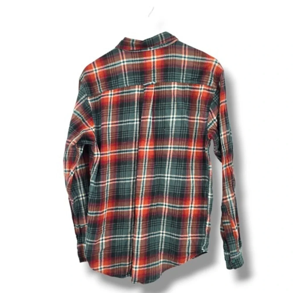 Wolverine‎ Mens Plaid Flannel Long Sleeve Button Up Shirt Green Red Size Medium